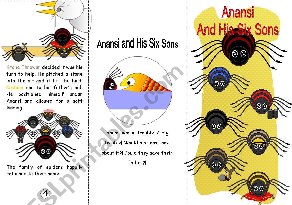 Anansi and his six sons [C] (story in a brochure)